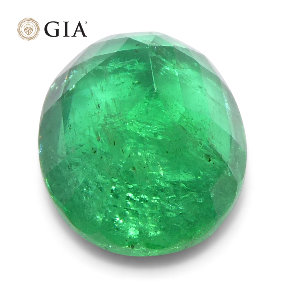 SkyJems 2ct Oval Green Zambian Emerald, GIA Certified Natural Beryl Gemstone for Fine Jewelry