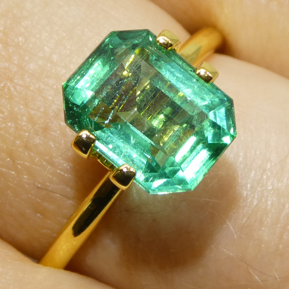 3ct Octagonal/Emerald Cut Green Emerald GIA Certified Zambia (F1) - Skyjems Wholesale Gemstones