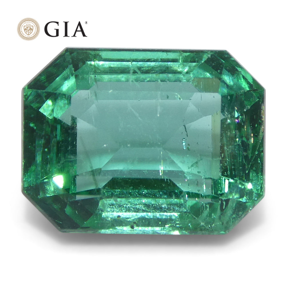 3ct Octagonal/Emerald Cut Green Emerald GIA Certified Zambia (F1) - Skyjems Wholesale Gemstones