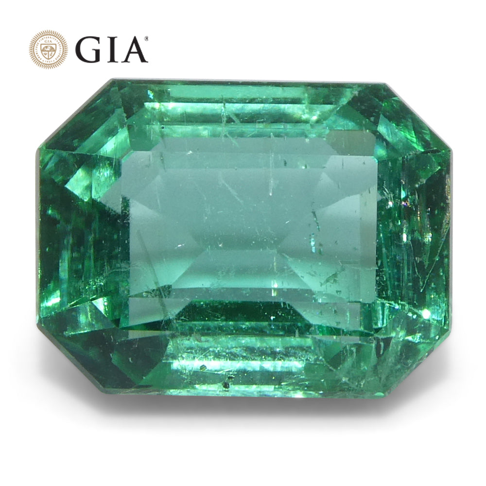 3ct Octagonal/Emerald Cut Green Emerald GIA Certified Zambia (F1) - Skyjems Wholesale Gemstones