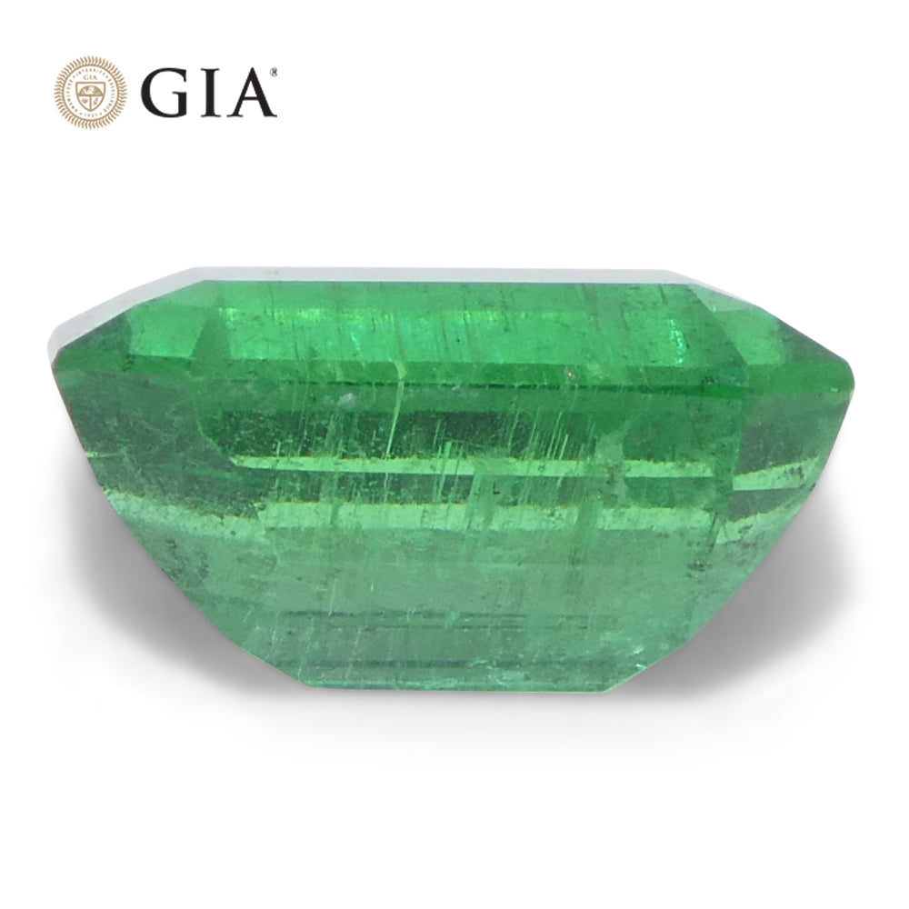 3ct Octagonal/Emerald Cut Green Emerald GIA Certified Zambia Untreated/No Oil - Skyjems Wholesale Gemstones