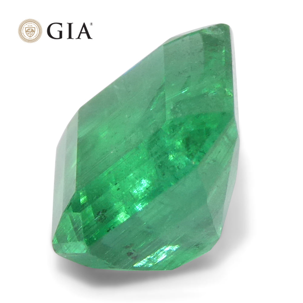 3ct Octagonal/Emerald Cut Green Emerald GIA Certified Zambia Untreated/No Oil - Skyjems Wholesale Gemstones