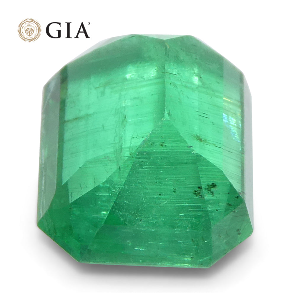 3ct Octagonal/Emerald Cut Green Emerald GIA Certified Zambia Untreated/No Oil - Skyjems Wholesale Gemstones