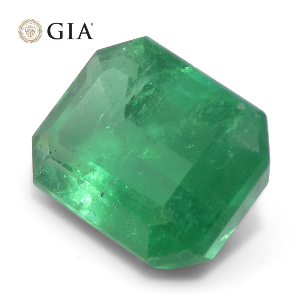 2.11ct Octagonal/Emerald Cut Green Emerald GIA Certified Zambia (F1) - Skyjems Wholesale Gemstones