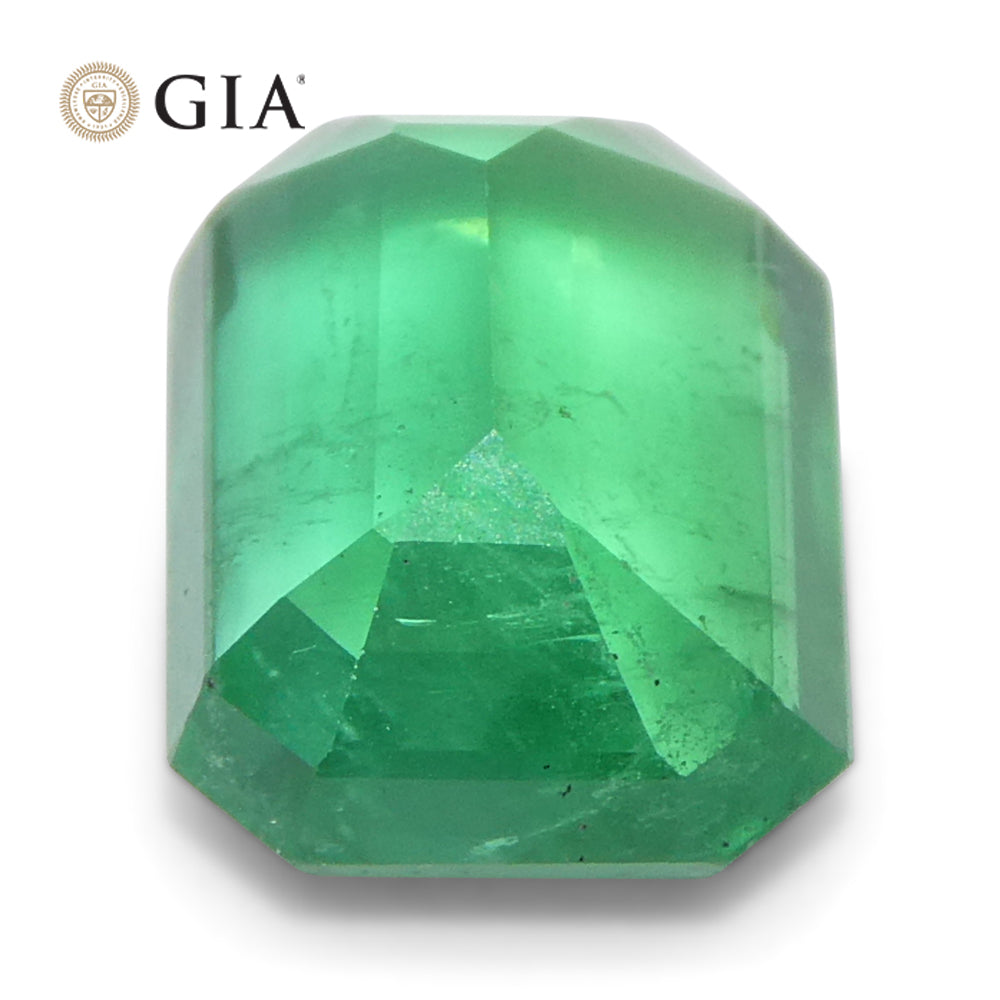2.11ct Octagonal/Emerald Cut Green Emerald GIA Certified Zambia (F1) - Skyjems Wholesale Gemstones