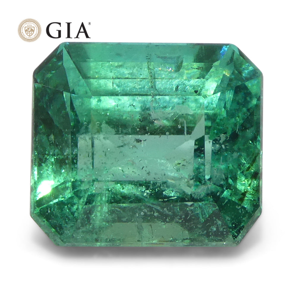 3.76ct Octagonal/Emerald Cut Green Emerald GIA Certified Zambia (F1)