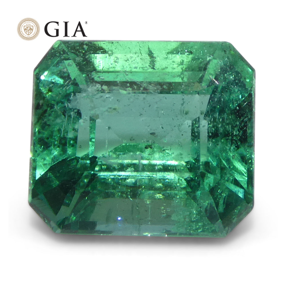 3.76ct Octagonal/Emerald Cut Green Emerald GIA Certified Zambia (F1) - Skyjems Wholesale Gemstones