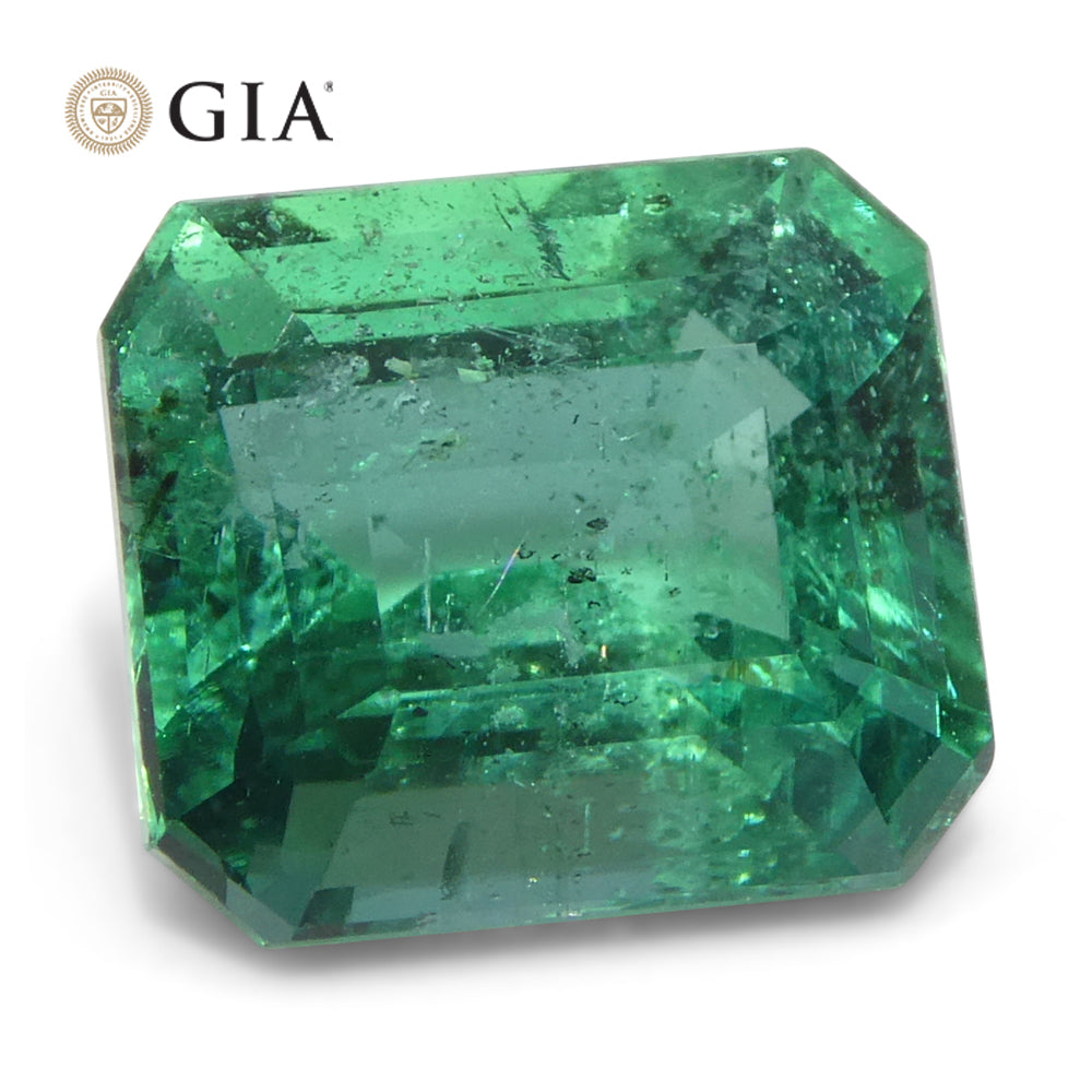 3.76ct Octagonal/Emerald Cut Green Emerald GIA Certified Zambia (F1) - Skyjems Wholesale Gemstones