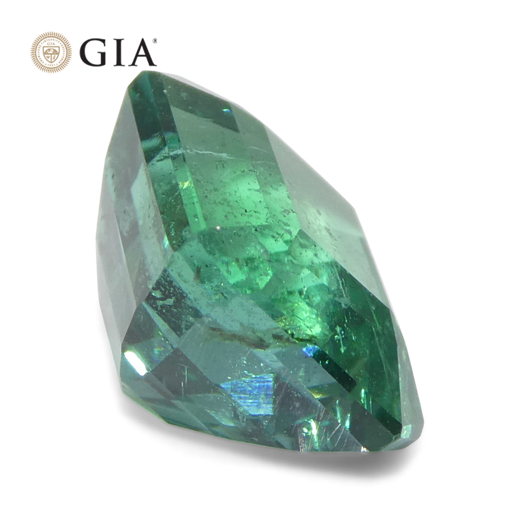 3.76ct Octagonal/Emerald Cut Green Emerald GIA Certified Zambia (F1) - Skyjems Wholesale Gemstones