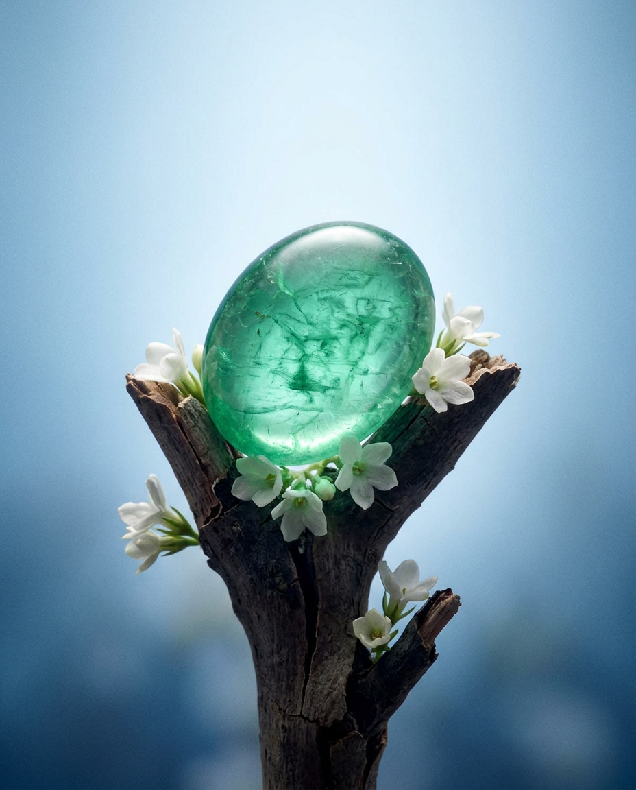 3.29ct oval double cabochon green emerald, vivid green, GIA certified — Skyjems