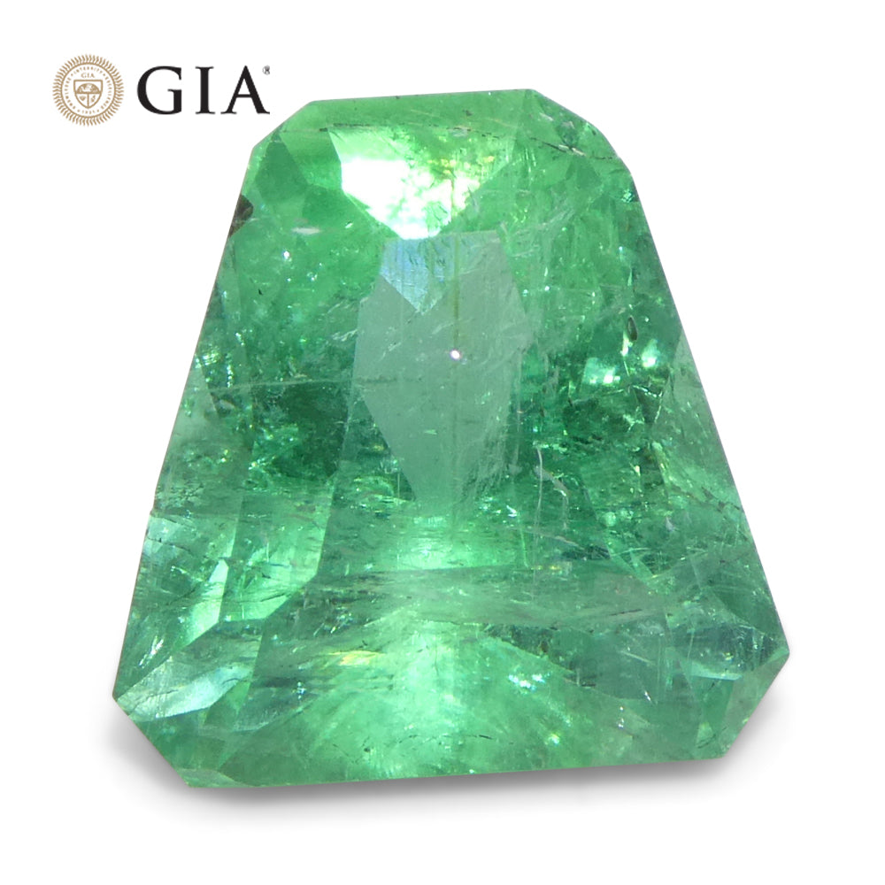 3.06ct Shield Emerald GIA Certified Ethiopian F1/Minor - Skyjems Wholesale Gemstones