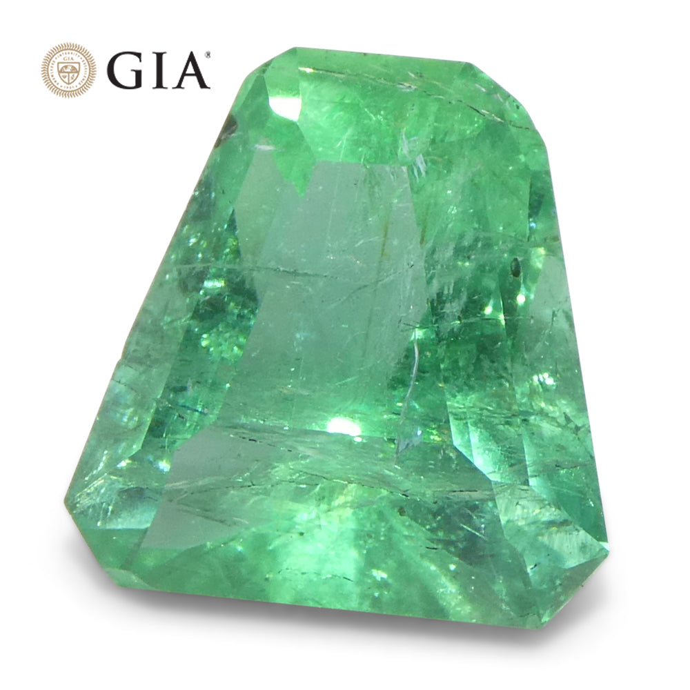 3.06ct Shield Emerald GIA Certified Ethiopian F1/Minor - Skyjems Wholesale Gemstones