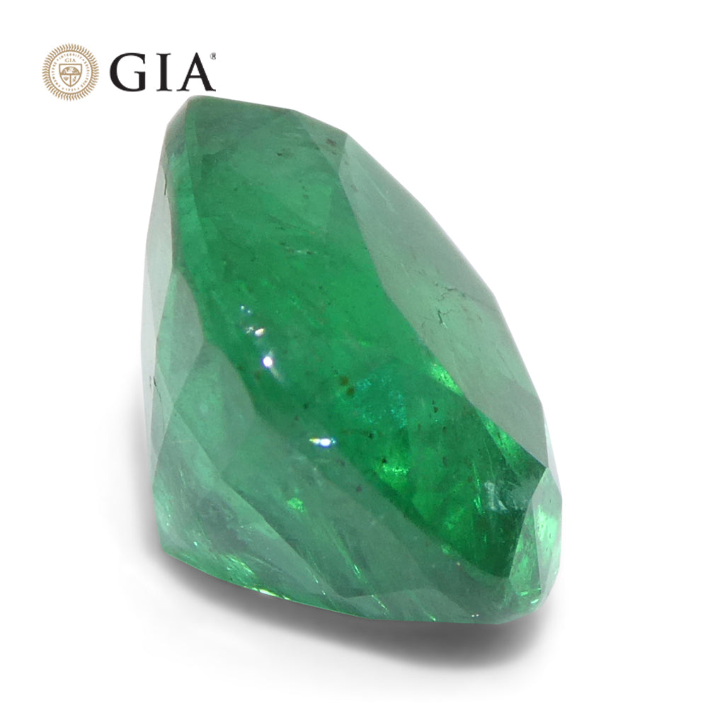 Zambian 5.03 ct Green Cushion Emerald, GIA Certified Natural Beryl Gemstone from SkyJems Canada