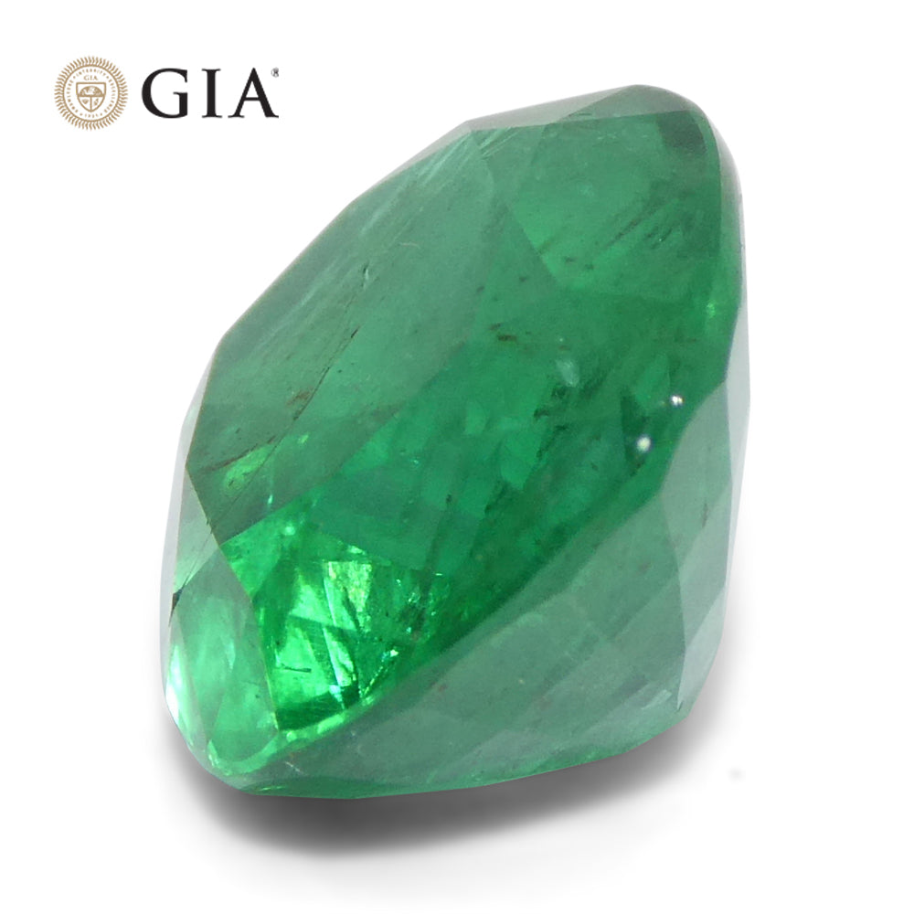 Zambian 5.03 ct Green Cushion Emerald, GIA Certified Natural Beryl Gemstone by SkyJems Canada
