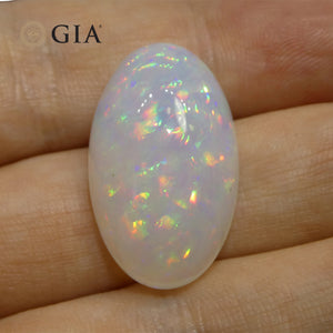 19.34ct Oval White Opal GIA Certified Ethiopia - Skyjems Wholesale Gemstones