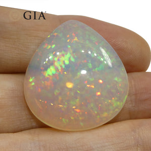 24.28ct Pear White Opal GIA Certified Ethiopia - Skyjems Wholesale Gemstones