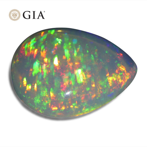 24.28ct Pear White Opal GIA Certified Ethiopia