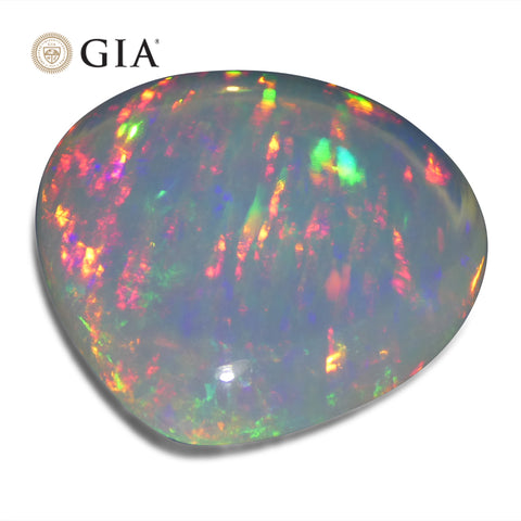 24.28ct Pear White Opal GIA Certified Ethiopia