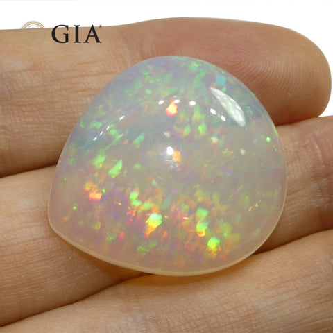 24.28ct Pear Cabochon White Opal GIA Certified Ethiopia