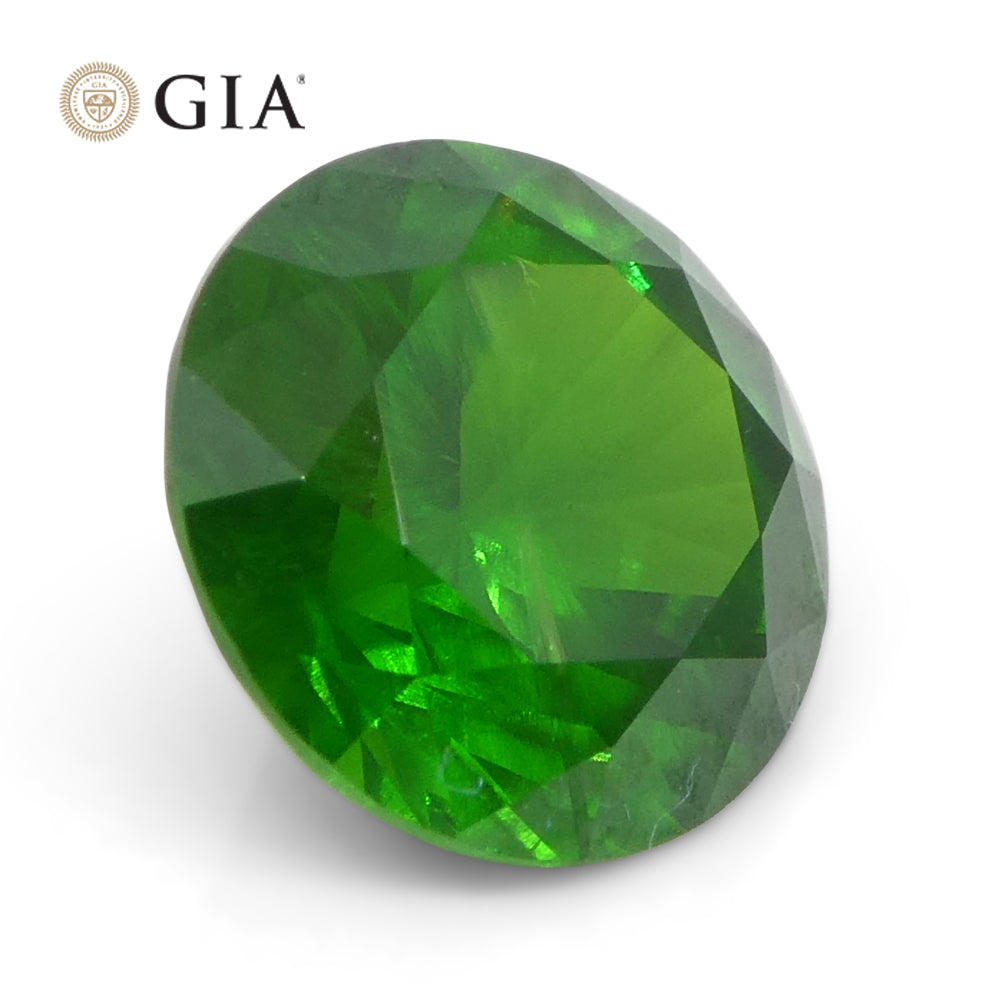 1.44ct Round Vivid Green Demantoid Garnet GIA Certified Russia Unheated - Skyjems Wholesale Gemstones