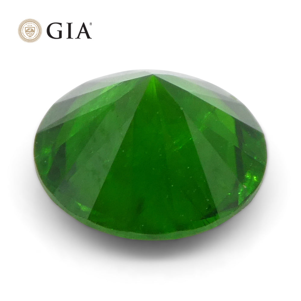 1.44ct Round Vivid Green Demantoid Garnet GIA Certified Russia Unheated - Skyjems Wholesale Gemstones