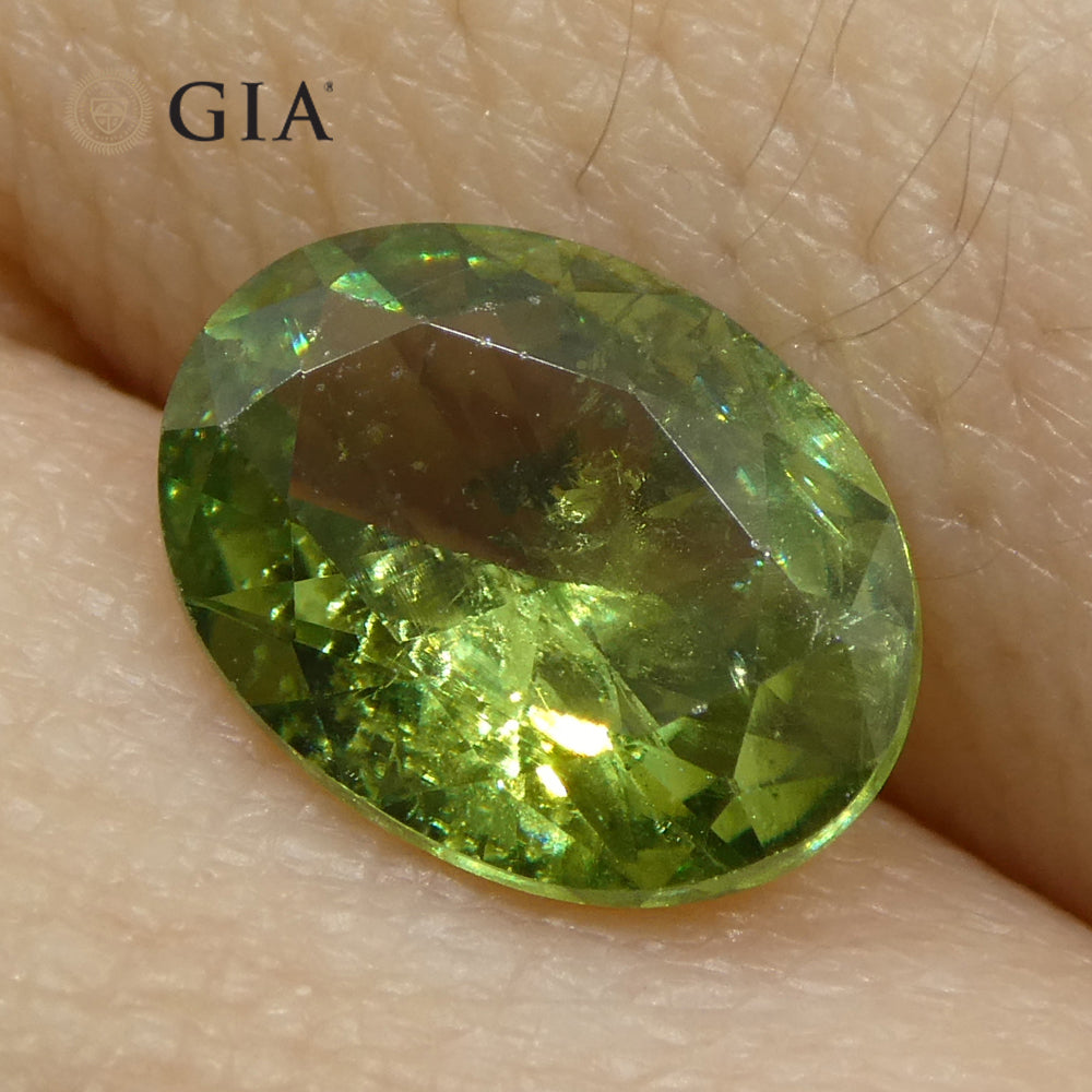 1.91ct Oval Green Demantoid GIA Certified  Unheated - Skyjems Wholesale Gemstones