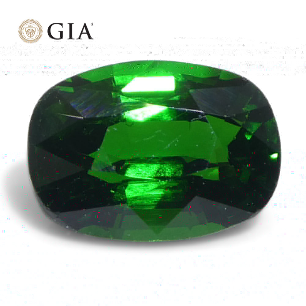 1.76ct Cushion Green Tsavorite Garnet GIA Certified, Unheated - Skyjems Wholesale Gemstones