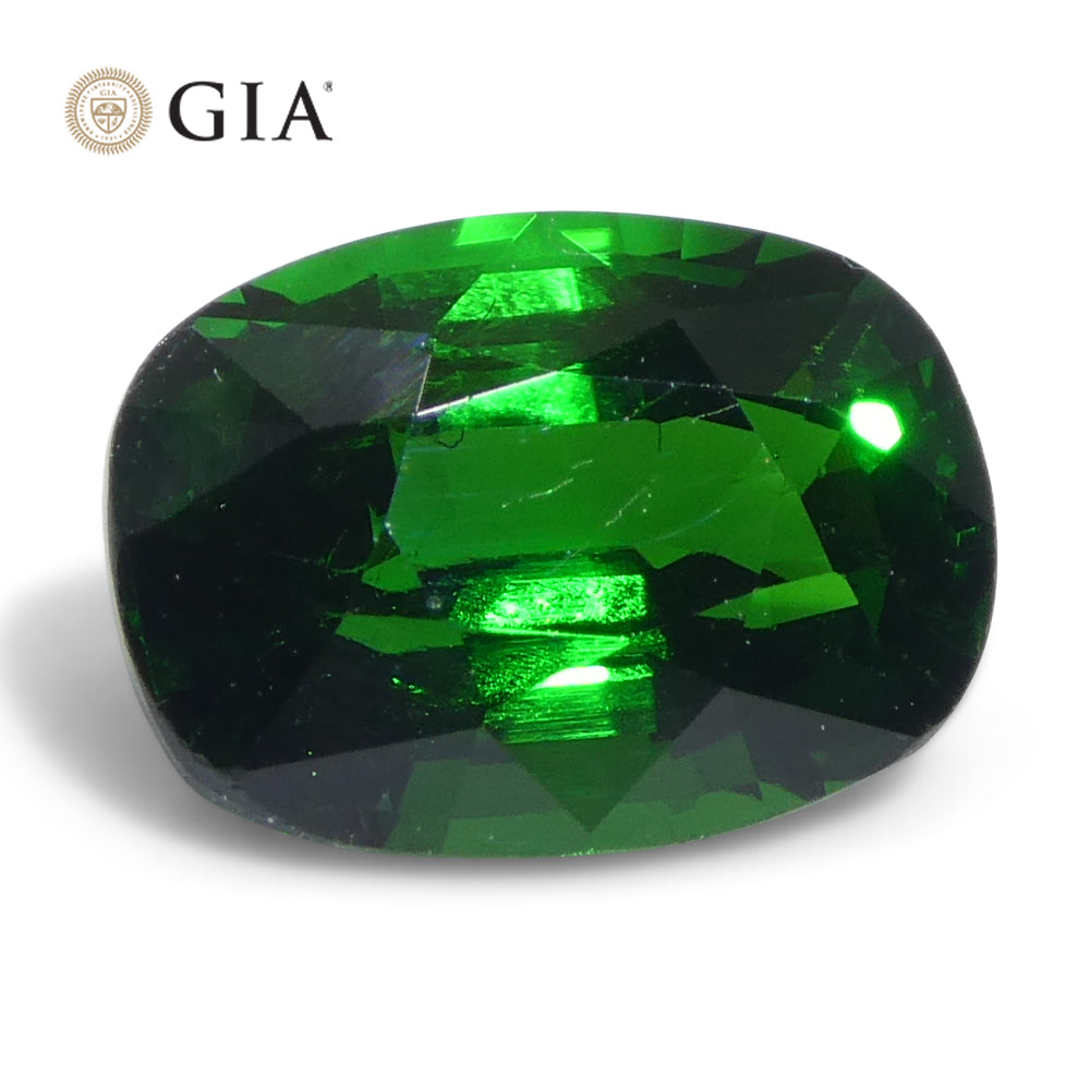 1.76ct Cushion Green Tsavorite Garnet GIA Certified, Unheated
