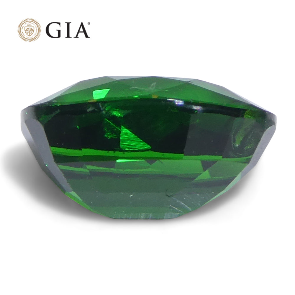 1.76ct Cushion Green Tsavorite Garnet GIA Certified, Unheated