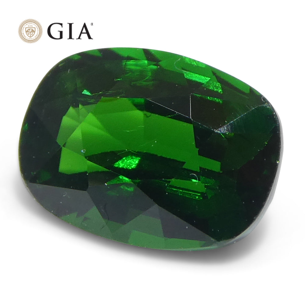1.76ct Cushion Green Tsavorite Garnet GIA Certified, Unheated