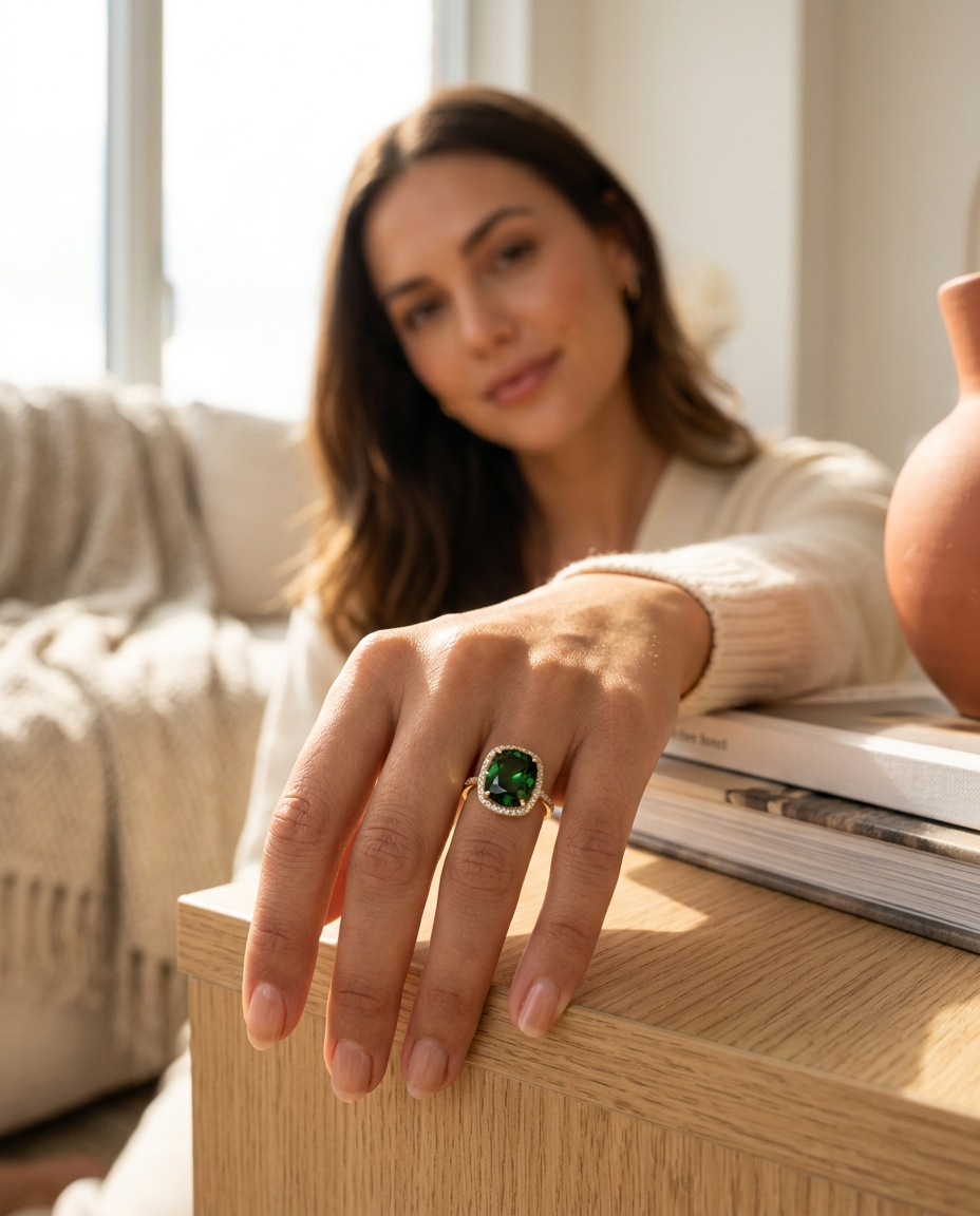 1.76ct cushion green tsavorite garnet, vivid green, eye clean, unheated, GIA certified — Skyjems