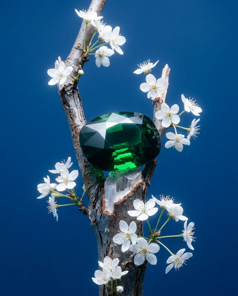 1.76ct cushion green tsavorite garnet, vivid green, eye clean, unheated — Skyjems