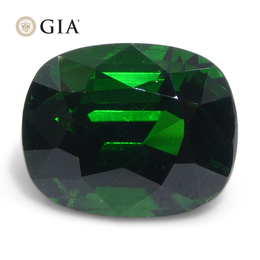 2.08ct Cushion Green Tsavorite Garnet GIA Certified
