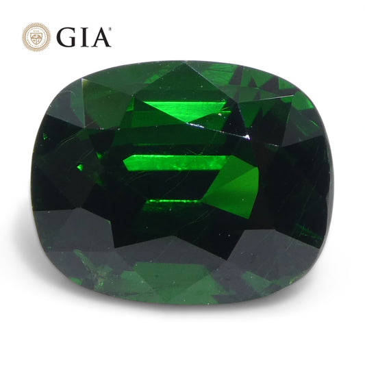 2.08ct Cushion Green Tsavorite Garnet GIA Certified, Unheated