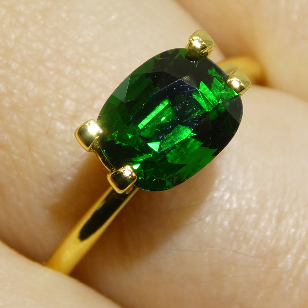 2.08ct Cushion Green Tsavorite Garnet GIA Certified, Unheated