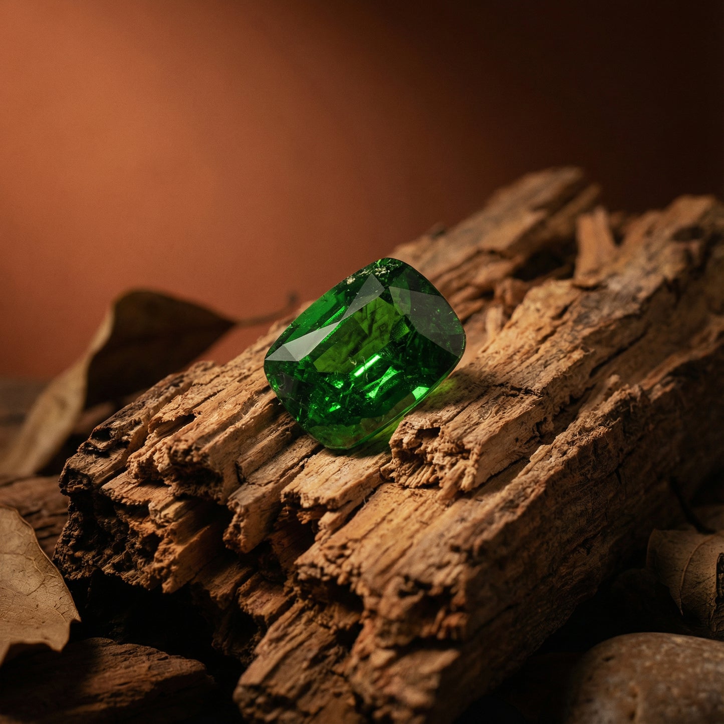 2.92ct Cushion Green Tsavorite Garnet GIA Certified, Unheated