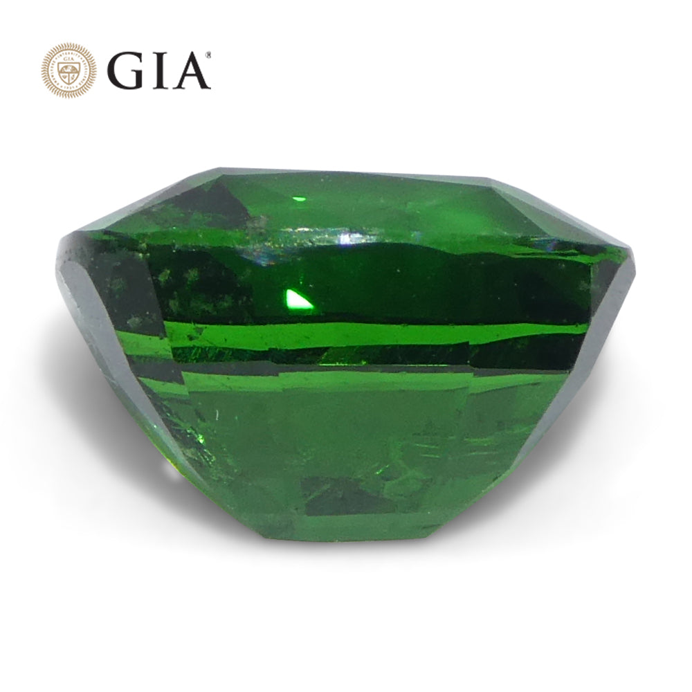 2.92ct Cushion Green Tsavorite Garnet GIA Certified, Unheated