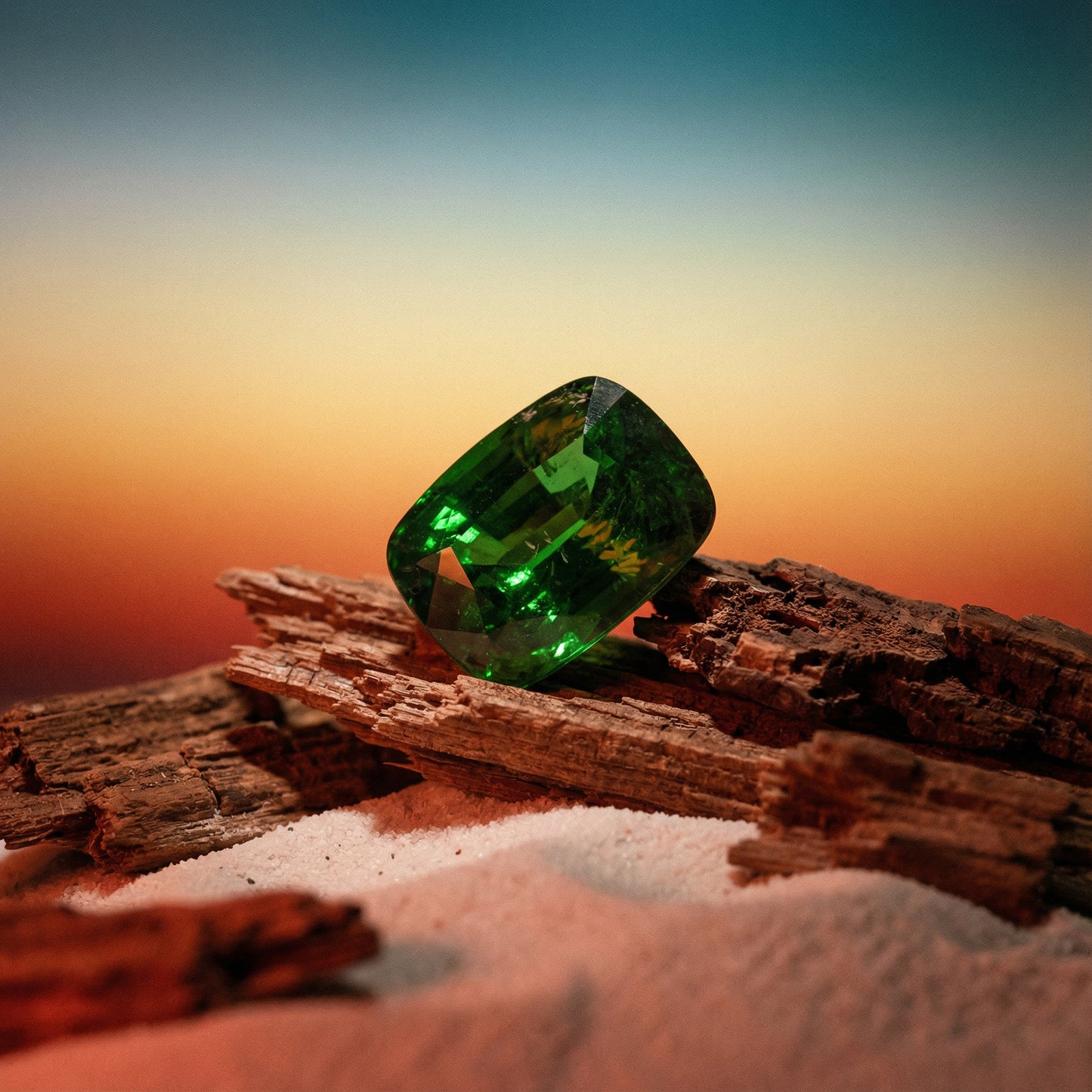 2.92ct Cushion Green Tsavorite Garnet GIA Certified, Unheated