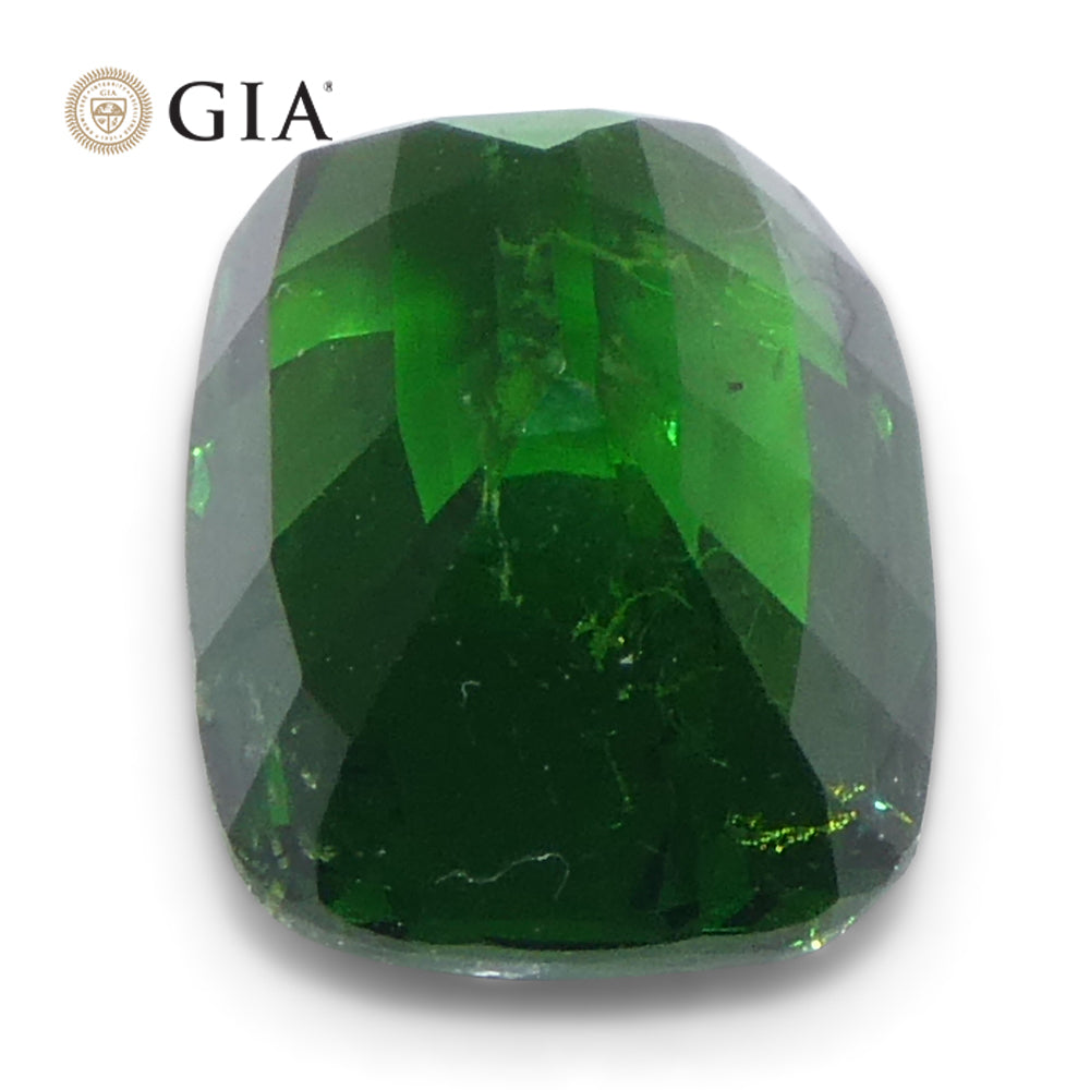 2.92ct Cushion Green Tsavorite Garnet GIA Certified, Unheated
