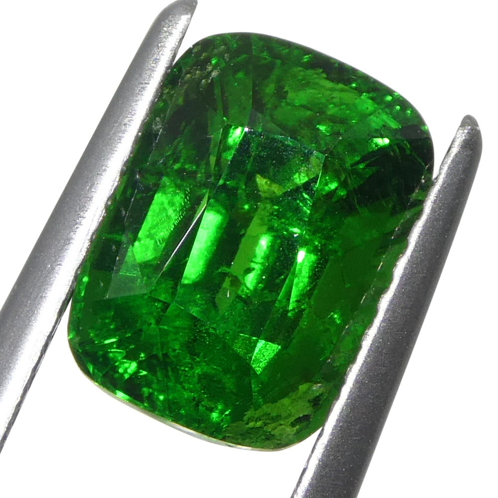 2.92ct Cushion Green Tsavorite Garnet GIA Certified, Unheated - Skyjems Wholesale Gemstones