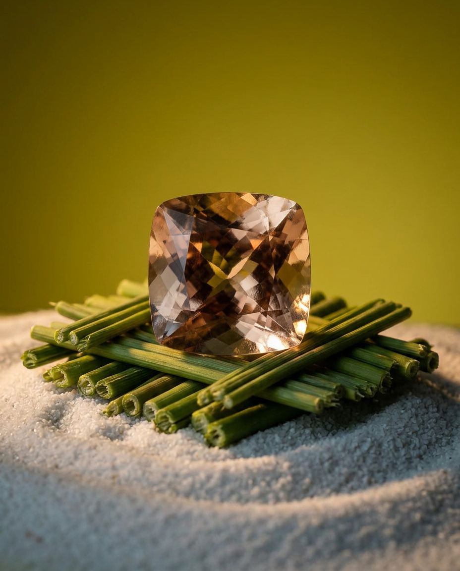 SkyJems 7.16ct Pink-Orange Morganite Cushion Cut Gemstone, Natural Beryl from Canadian Gem Experts GIA Certified