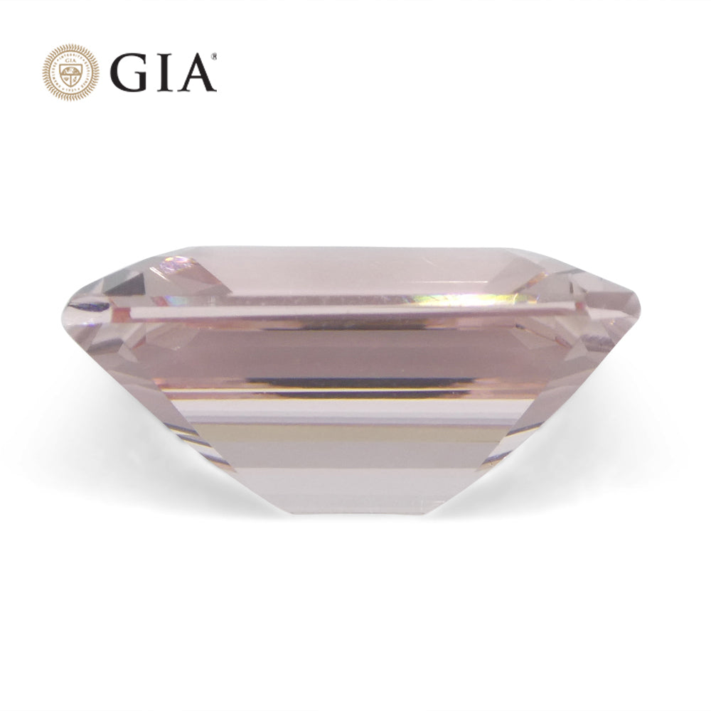 5.8ct Octagonal/Emerald Cut Orangy Pink Morganite GIA Certified Brazil Unheated - Skyjems Wholesale Gemstones