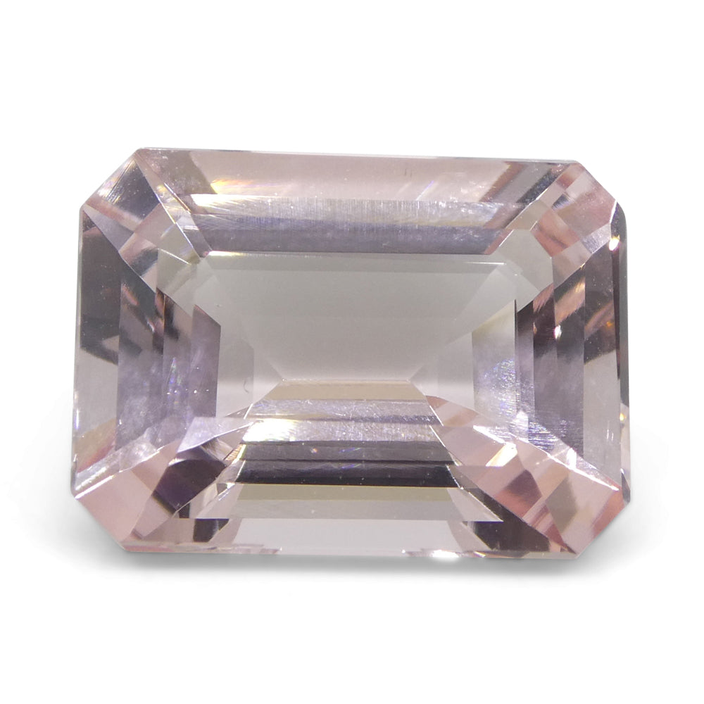 5.8ct Octagonal/Emerald Cut Orangy Pink Morganite GIA Certified Brazil Unheated - Skyjems Wholesale Gemstones