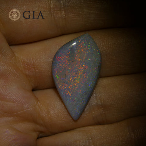 9.53ct Freeform Carving Gray Opal GIA Certified Australia