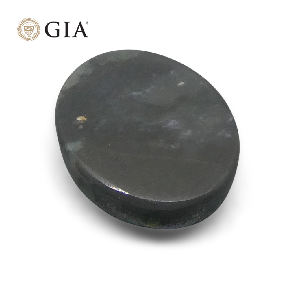 1.42ct Black Opal Cabochon with Play of Color from Australia, GIA Certified Natural Gemstone by SkyJems