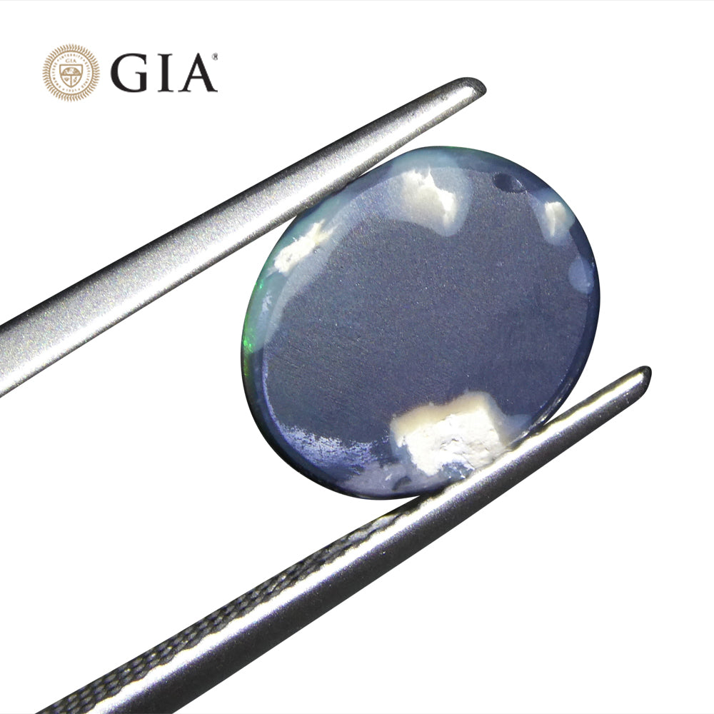 1.71ct Oval Cabochon Black Opal GIA Certified - Skyjems Wholesale Gemstones