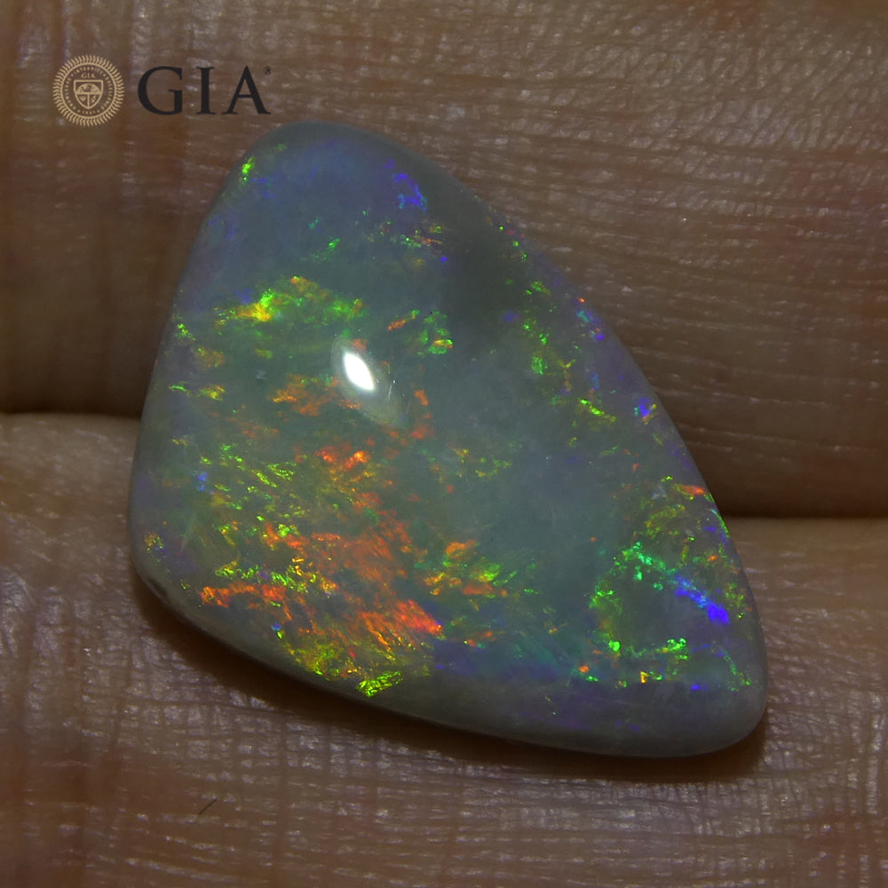 6.39ct Freeform Gray Opal GIA Certified Australia - Skyjems Wholesale Gemstones