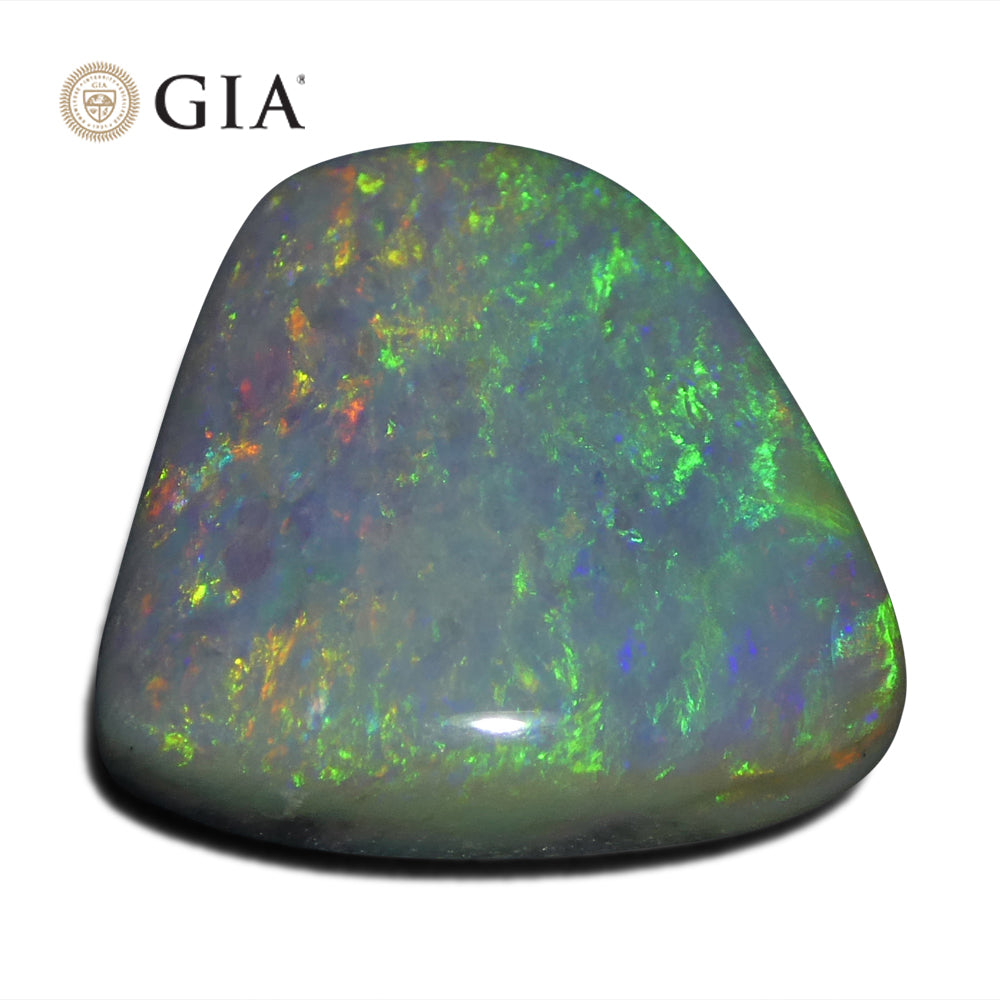 8.01ct Freeform Gray Australian Opal with Play of Colour, GIA Certified Natural Gemstone by SkyJems