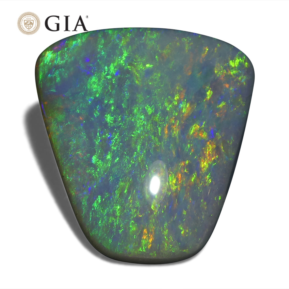 8.01ct Freeform Gray Australian Opal with Play of Colour, GIA Certified Natural Gemstone by SkyJems