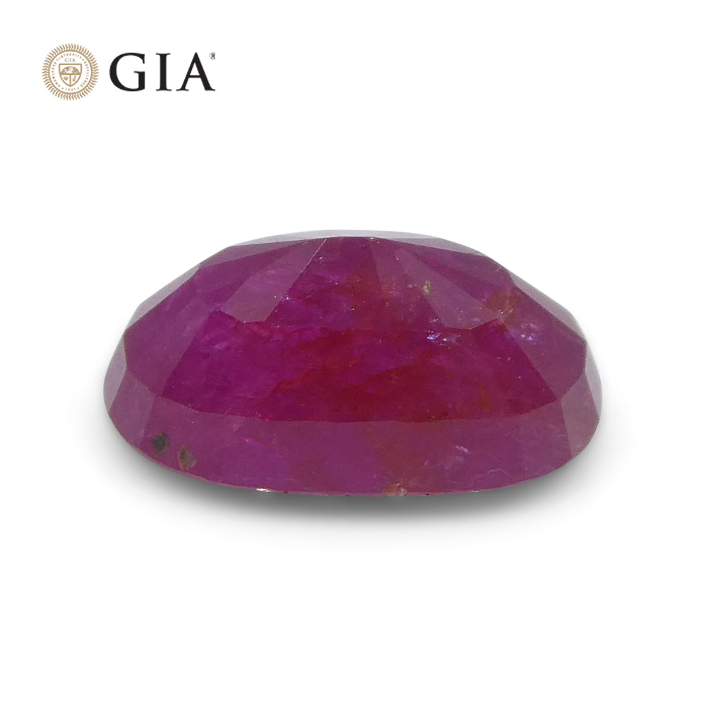 2.38ct Oval Purplish Red Ruby GIA Certified Tajikistan Unheated - Skyjems Wholesale Gemstones